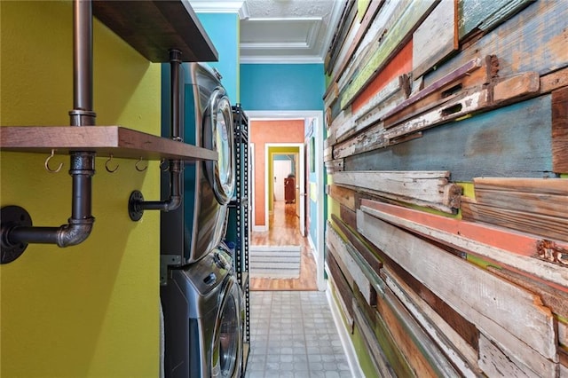 3115 Conti St, New Orleans, LA 70119 - storage room with stacked washer / dryer