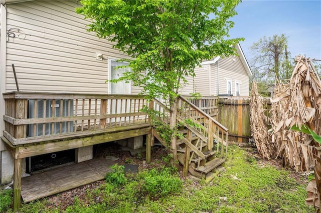 3115 Conti St, New Orleans, LA 70119 - wooden deck featuring fence and stairs
