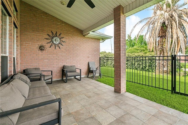 101 Portrush Dr, La Place, LA 70068 - view of patio / terrace featuring a ceiling fan