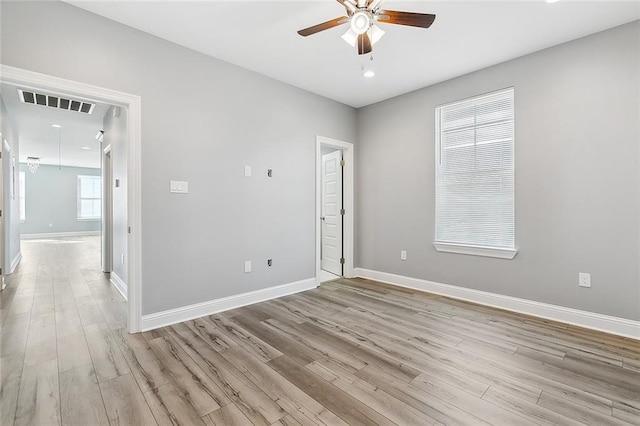 2830-32 Spain St, New Orleans, LA 70122 - spare room featuring a ceiling fan, light wood finished floors, and recessed lighting