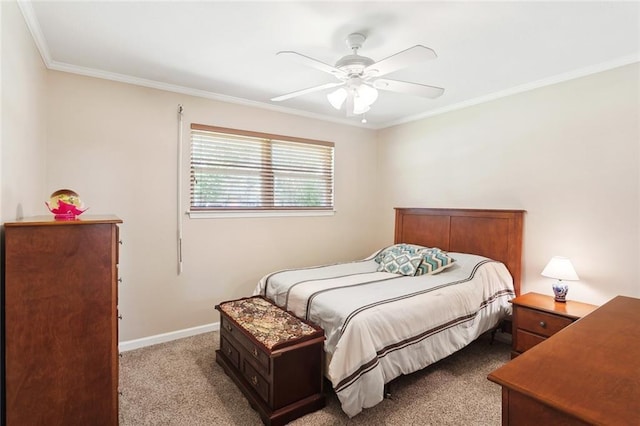 1207 Cousin St, Slidell, LA 70458 - bedroom with crown molding, carpet, and a ceiling fan