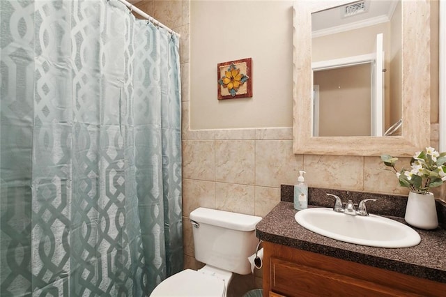 1207 Cousin St, Slidell, LA 70458 - full bathroom with crown molding, vanity, and curtained shower