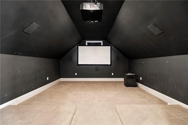 428 Hesper Ave, Metairie, LA 70005 - cinema featuring carpet flooring, lofted ceiling, and baseboards