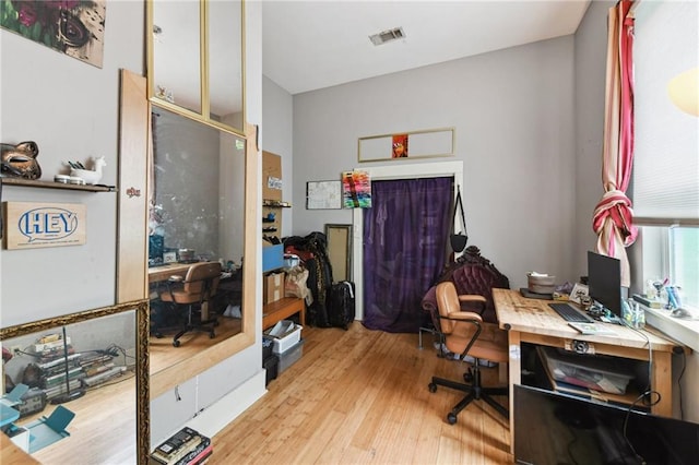 office featuring wood finished floors