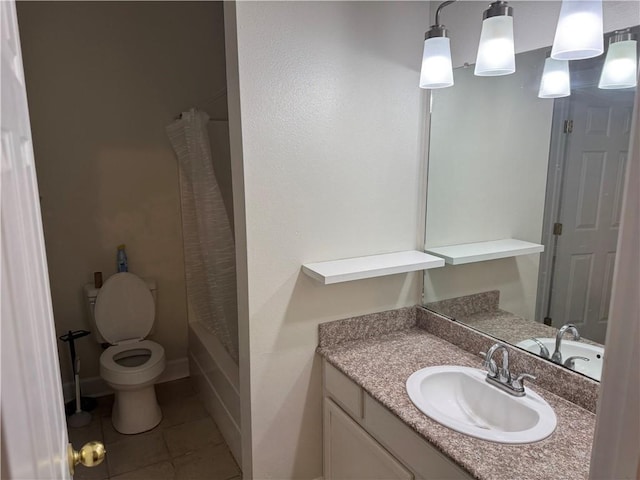 710 E Boyd Dr Unit 906, Baton Rouge, LA 70808 - bathroom with tile patterned floors, vanity, toilet, and shower / bath combination with curtain