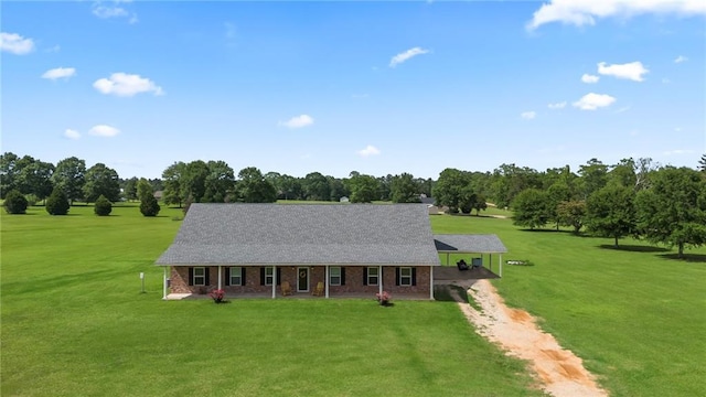 52125 Oak Ridge Dr, Franklinton, LA 70438 - view of front facade featuring a porch, driveway, and a front lawn