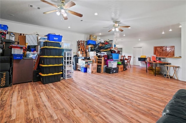 52125 Oak Ridge Dr, Franklinton, LA 70438 - storage area with a ceiling fan