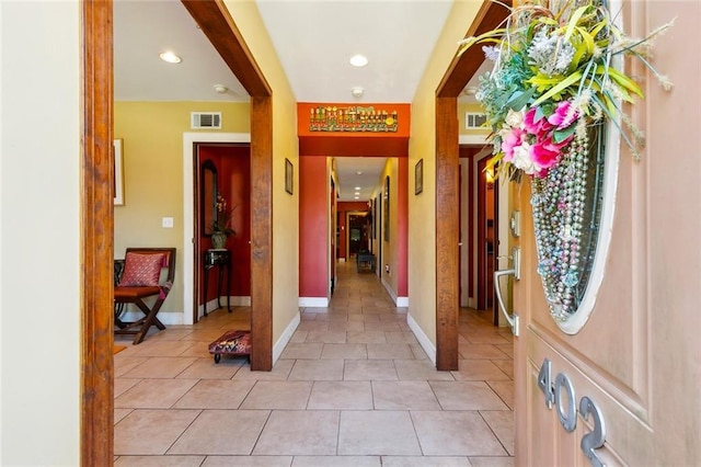 402 28th St, New Orleans, LA 70124 - foyer featuring baseboards, light tile patterned floors, and recessed lighting