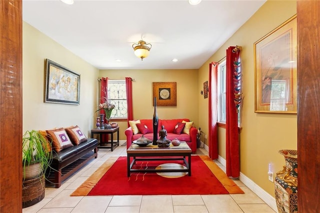 402 28th St, New Orleans, LA 70124 - sitting room featuring light tile patterned floors, recessed lighting, and baseboards