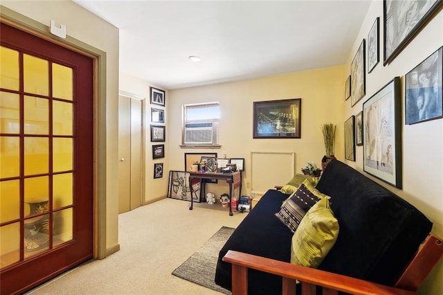 402 28th St, New Orleans, LA 70124 - living area with carpet, cooling unit, and baseboards
