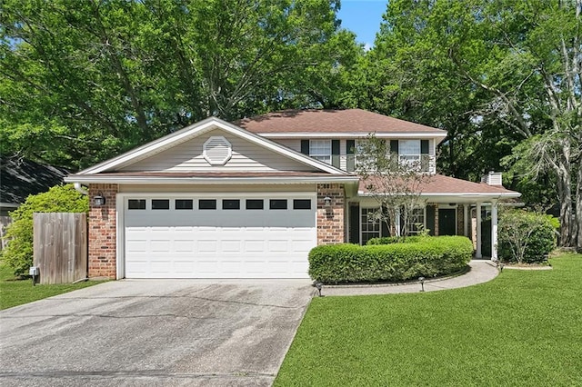 3604 Meadow Lake Dr W, Slidell, LA 70461 - view of front of home with concrete driveway, brick siding, and a garage