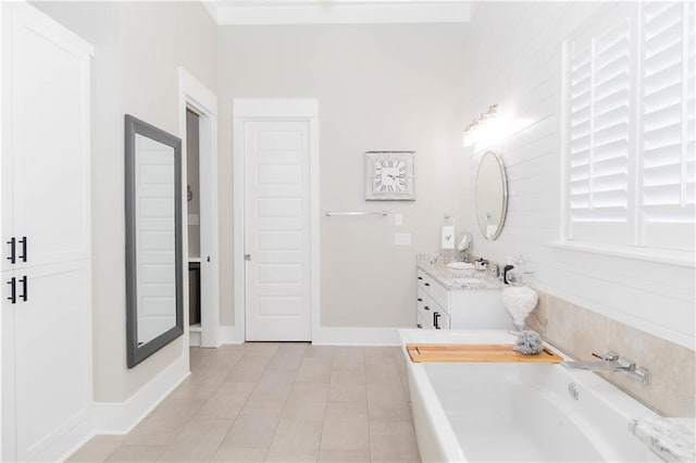 201 Jardin Loop, Covington, LA 70433 - full bath featuring vanity, a garden tub, and tile patterned floors