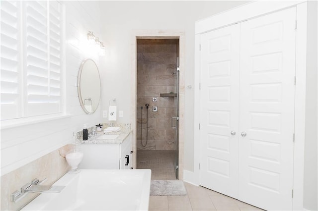 201 Jardin Loop, Covington, LA 70433 - full bath with tile patterned flooring, a stall shower, and vanity