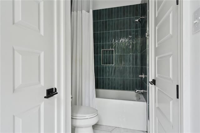 3804 Prytania St, New Orleans, LA 70115 - full bath with toilet, shower / bath combination with curtain, and tile patterned floors