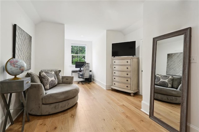 3804 Prytania St, New Orleans, LA 70115 - sitting room featuring a desk, light wood finished floors, and baseboards