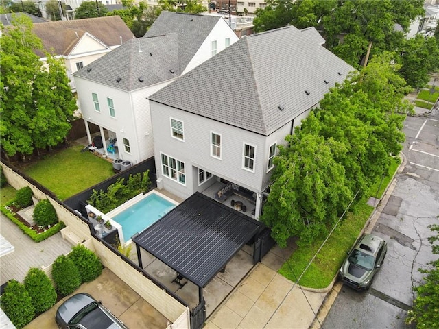 3804 Prytania St, New Orleans, LA 70115 - view from above of property featuring a pool area