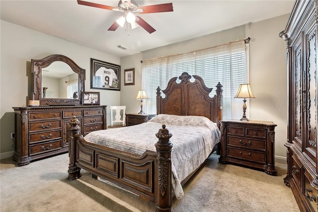 5 Rhonda Ct, Covington, LA 70433 - bedroom featuring light colored carpet, baseboards, and a ceiling fan