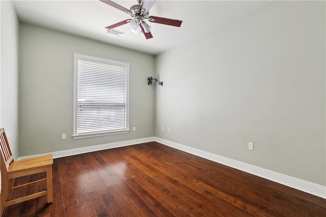 5 Rhonda Ct, Covington, LA 70433 - empty room featuring baseboards, ceiling fan, and dark wood-style floors