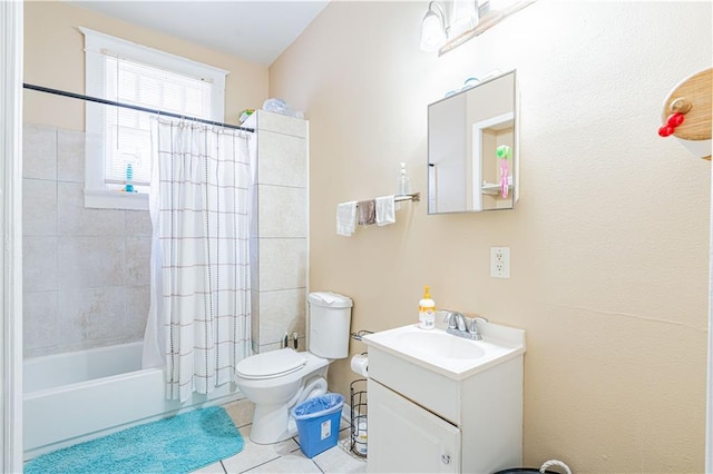 2315 Peniston St, New Orleans, LA 70115 - full bath featuring toilet, shower / tub combo, tile patterned floors, and vanity