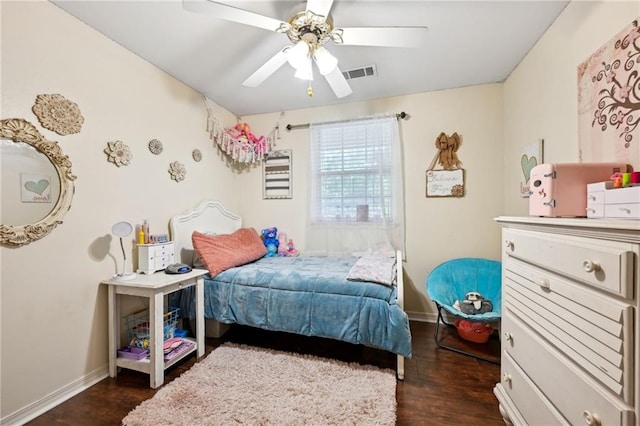20035 River Parc Dr, Covington, LA 70433 - bedroom featuring dark wood finished floors, baseboards, and a ceiling fan