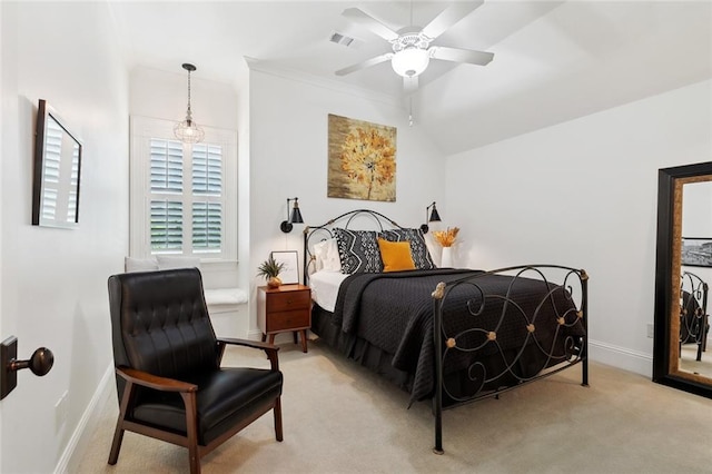 474 Trailhead Dr, Abita Springs, LA 70420 - bedroom featuring light colored carpet, baseboards, and ceiling fan
