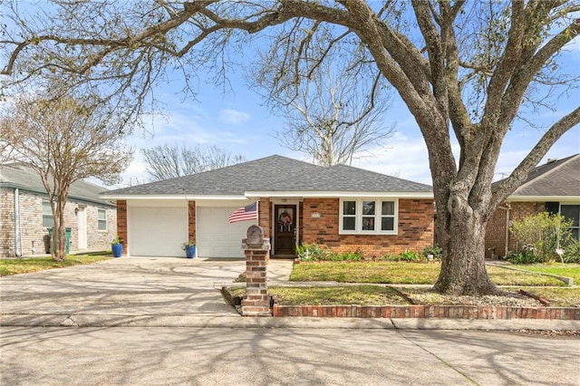 2113 Krisma St, Metairie, LA 70001 - ranch-style house featuring a garage, driveway, and brick siding