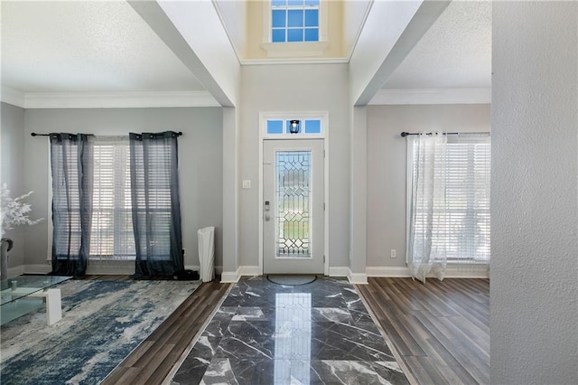 1332 Denmark Ct, Slidell, LA 70461 - foyer with crown molding, baseboards, and marble finish flooring