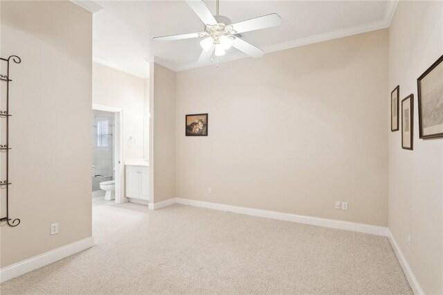 1203 W Cherry Hill Loop, Folsom, LA 70437 - carpeted spare room with a ceiling fan, crown molding, and baseboards