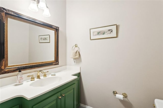 1203 W Cherry Hill Loop, Folsom, LA 70437 - half bath with vanity, toilet, and baseboards