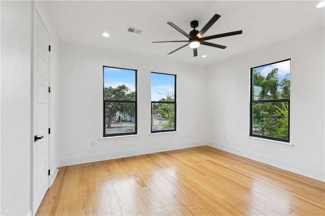 172224 St Ann St, New Orleans, LA 70116 - spare room featuring baseboards, a ceiling fan, light wood finished floors, and recessed lighting