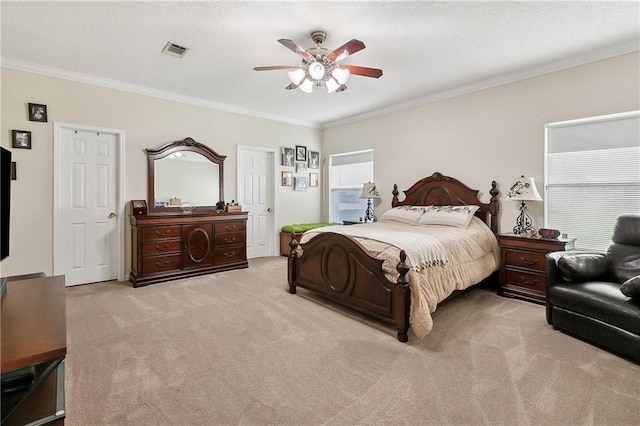 3 Lake Lynn Dr, Harvey, LA 70058 - bedroom featuring light carpet, crown molding, and ceiling fan