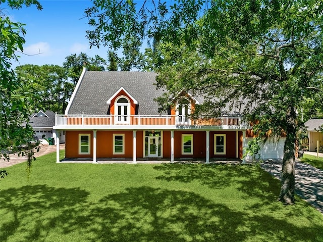 436 Nighthawk Dr, Slidell, LA 70461 - view of front of property featuring french doors, a front yard, and roof with shingles