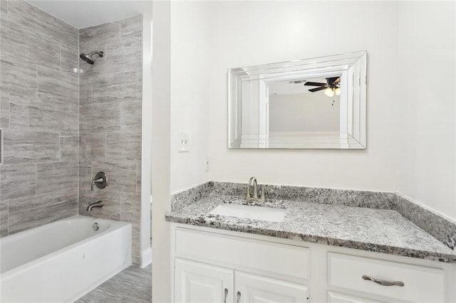 436 Nighthawk Dr, Slidell, LA 70461 - full bath featuring ceiling fan, vanity, and  shower combination