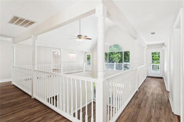 436 Nighthawk Dr, Slidell, LA 70461 - hallway with wood finished floors, an upstairs landing, and baseboards