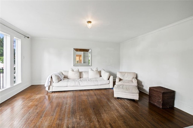 1612 Milan St, New Orleans, LA 70115 - living area featuring wood finished floors, baseboards, and ornamental molding