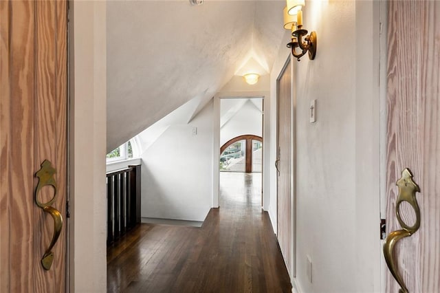 1612 Milan St, New Orleans, LA 70115 - corridor with lofted ceiling and dark wood-style floors
