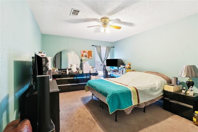 2929 Hudson St, New Orleans, LA 70114 - carpeted bedroom featuring a ceiling fan and a textured ceiling