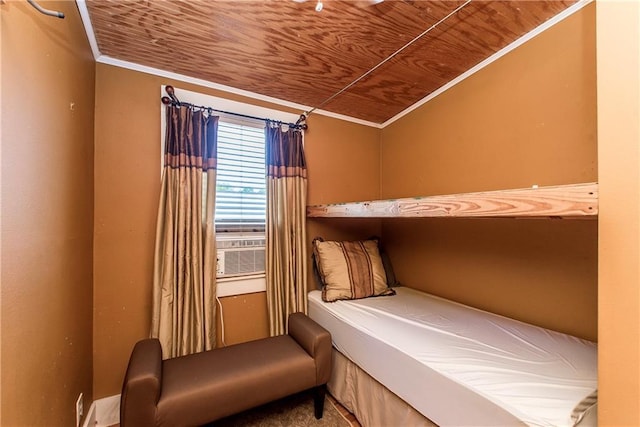 245 E Oak St, Ponchatoula, LA 70454 - unfurnished bedroom with wood ceiling, crown molding, and vaulted ceiling