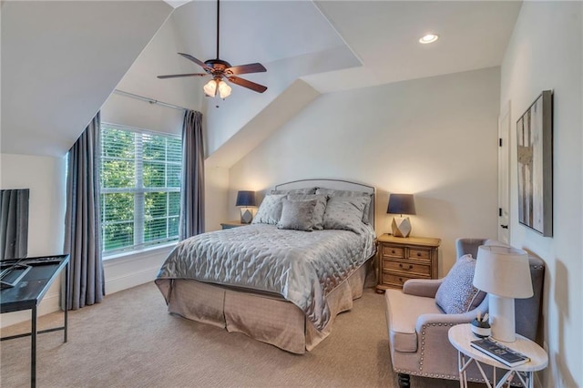 11 Arbor Cir, New Orleans, LA 70131 - carpeted bedroom with lofted ceiling and ceiling fan