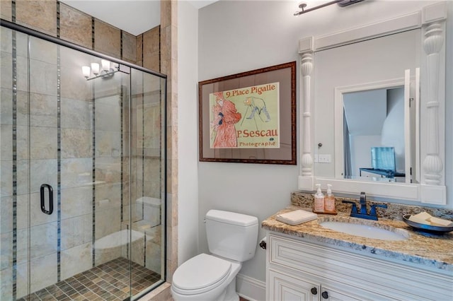 11 Arbor Cir, New Orleans, LA 70131 - full bathroom with toilet, a shower stall, vanity, and baseboards