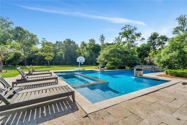 11 Arbor Cir, New Orleans, LA 70131 - view of pool featuring a patio and a pool with connected hot tub