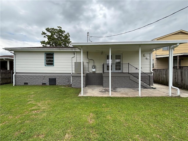 564 Oakwood Dr, Gretna, LA 70056 - back of house featuring a patio area, crawl space, and stairway