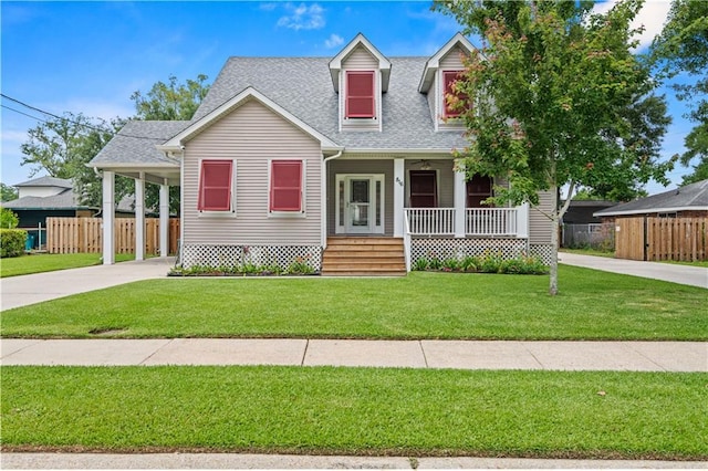 816 Celeste Ave, River Ridge, LA 70123 - view of front of property featuring driveway, a shingled roof, covered porch, and a carport