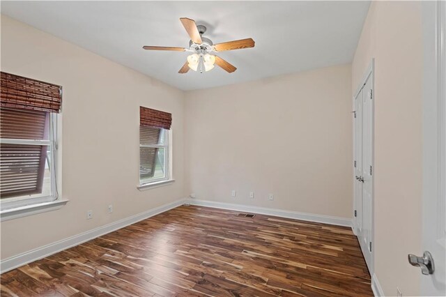 816 Celeste Ave, River Ridge, LA 70123 - unfurnished room with wood finished floors, ceiling fan, and baseboards