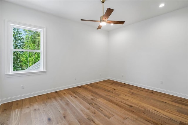 136 Linnette Ln, Mandeville, LA 70471 - empty room featuring baseboards, ceiling fan, hardwood / wood-style flooring, and recessed lighting