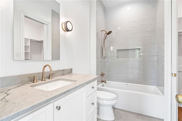 136 Linnette Ln, Mandeville, LA 70471 - full bath with toilet, vanity, shower / bathtub combination, and tile patterned flooring