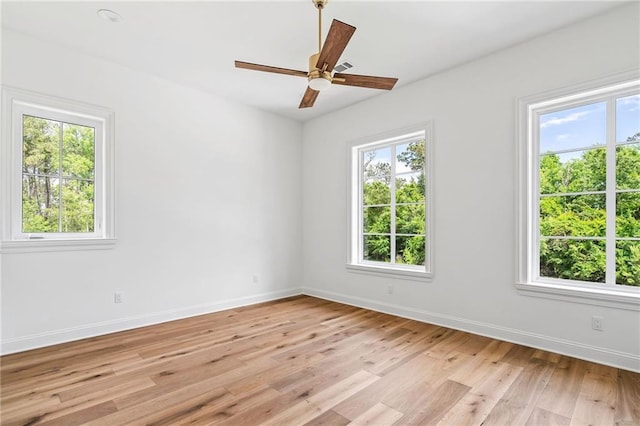 136 Linnette Ln, Mandeville, LA 70471 - unfurnished room with light wood-style flooring, baseboards, and ceiling fan