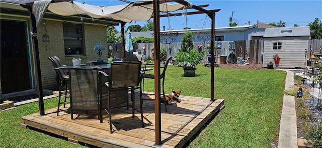 3231 47th St, Metairie, LA 70001 - view of yard featuring a deck, an outbuilding, and a storage shed