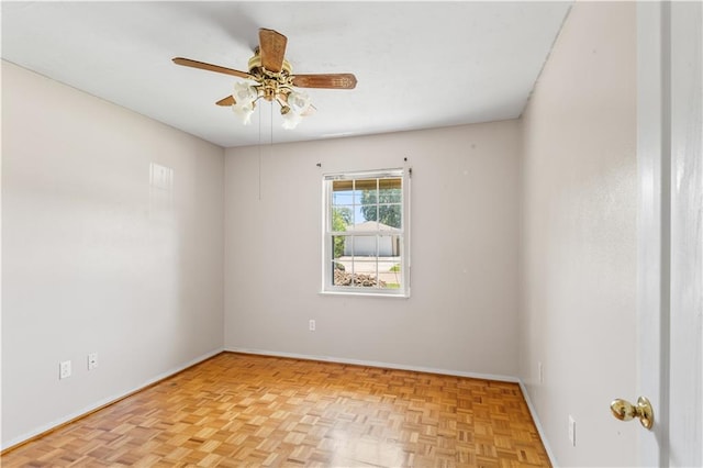 5504 Sabine Dr, Marrero, LA 70072 - spare room featuring a ceiling fan and baseboards