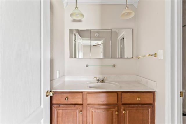 5504 Sabine Dr, Marrero, LA 70072 - bathroom featuring vanity and crown molding